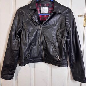 Justice Black Faux Leather Jacket for Kids